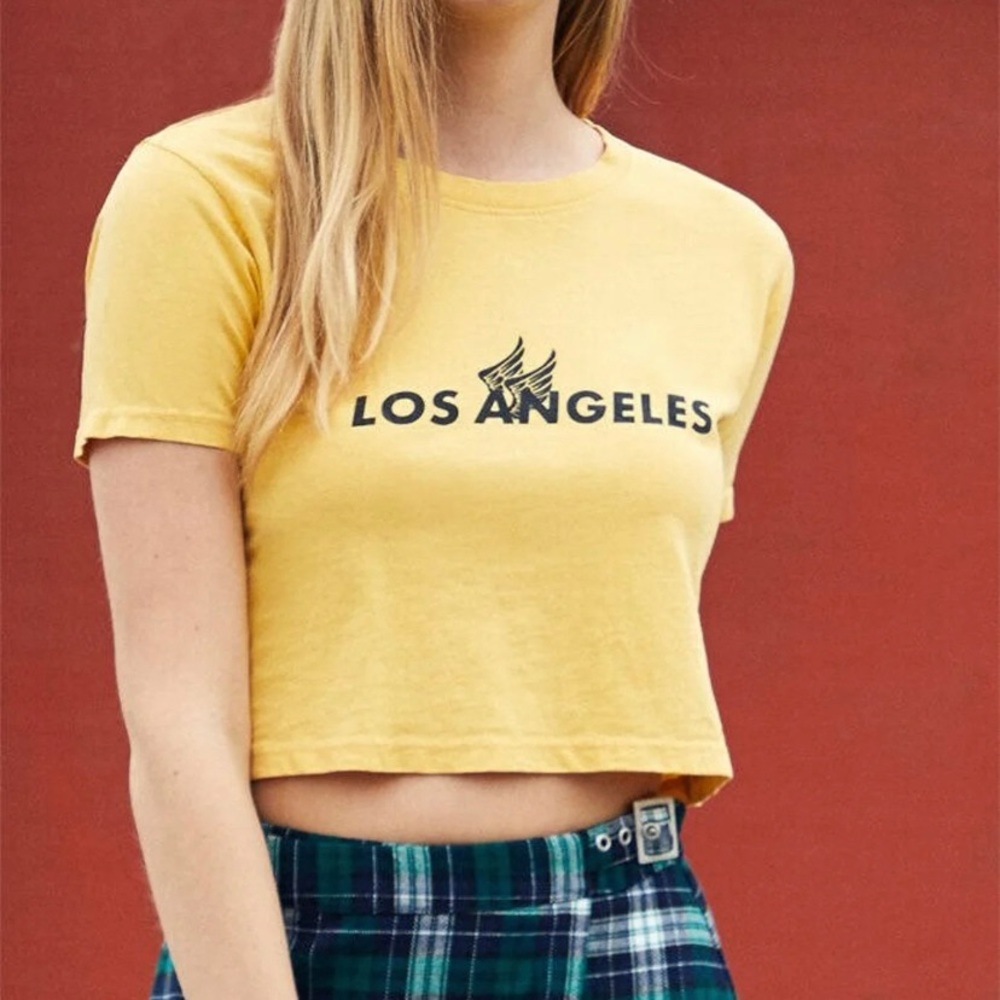 Brandy Melville John Galt Yellow Crop Top
